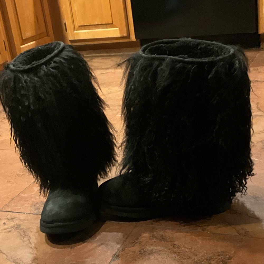 UGG Black Furry Boots